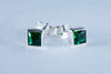 Emerald Sterling Silver Stud Earrings (AZ102)