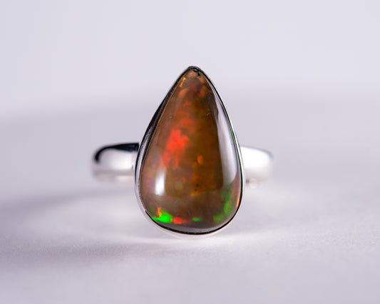 Opal Sterling Silver Ring US 7 (BM594)