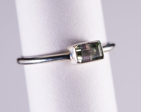 Watermelon Tourmaline Sterling Silver Ring US6 (BM596)