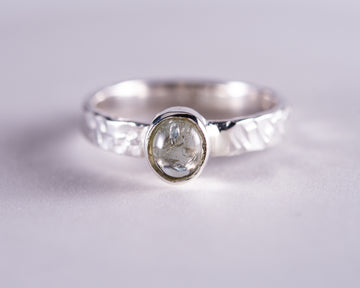 Green Tourmaline Sterling Silver Ring US8 (BM605)