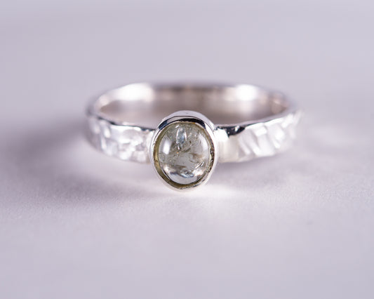 Green Tourmaline Sterling Silver Ring US8 (BM605)