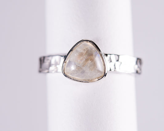 Rainbow Moonstone Sterling Silver Ring