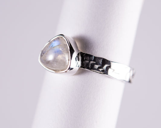 Rainbow Moonstone Sterling Silver Ring