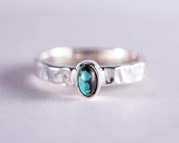 Kingman Mine Turquoise Sterling Silver Ring S8 (BM612)