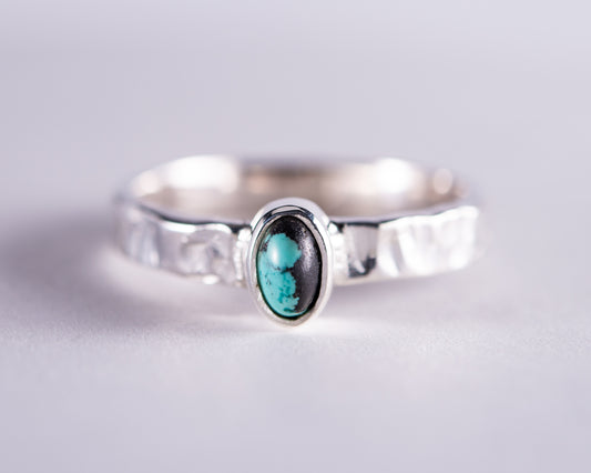Kingman Mine Turquoise Sterling Silver Ring S8 (BM612)