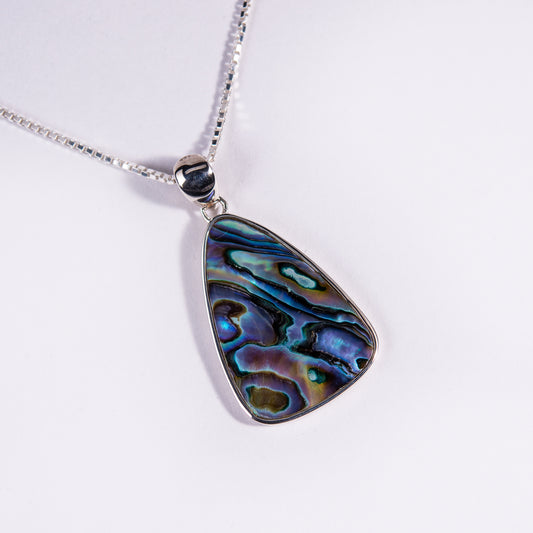 Sterling Silver Small Pāua Shell Pendant (CE313)