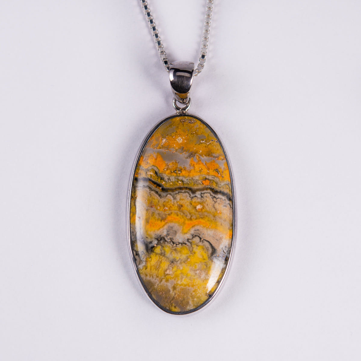 Bumblebee Jasper sterling silver pendant