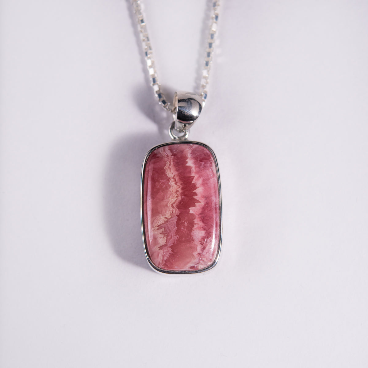 Rhodochrosite Small Sterling Silver Pendant