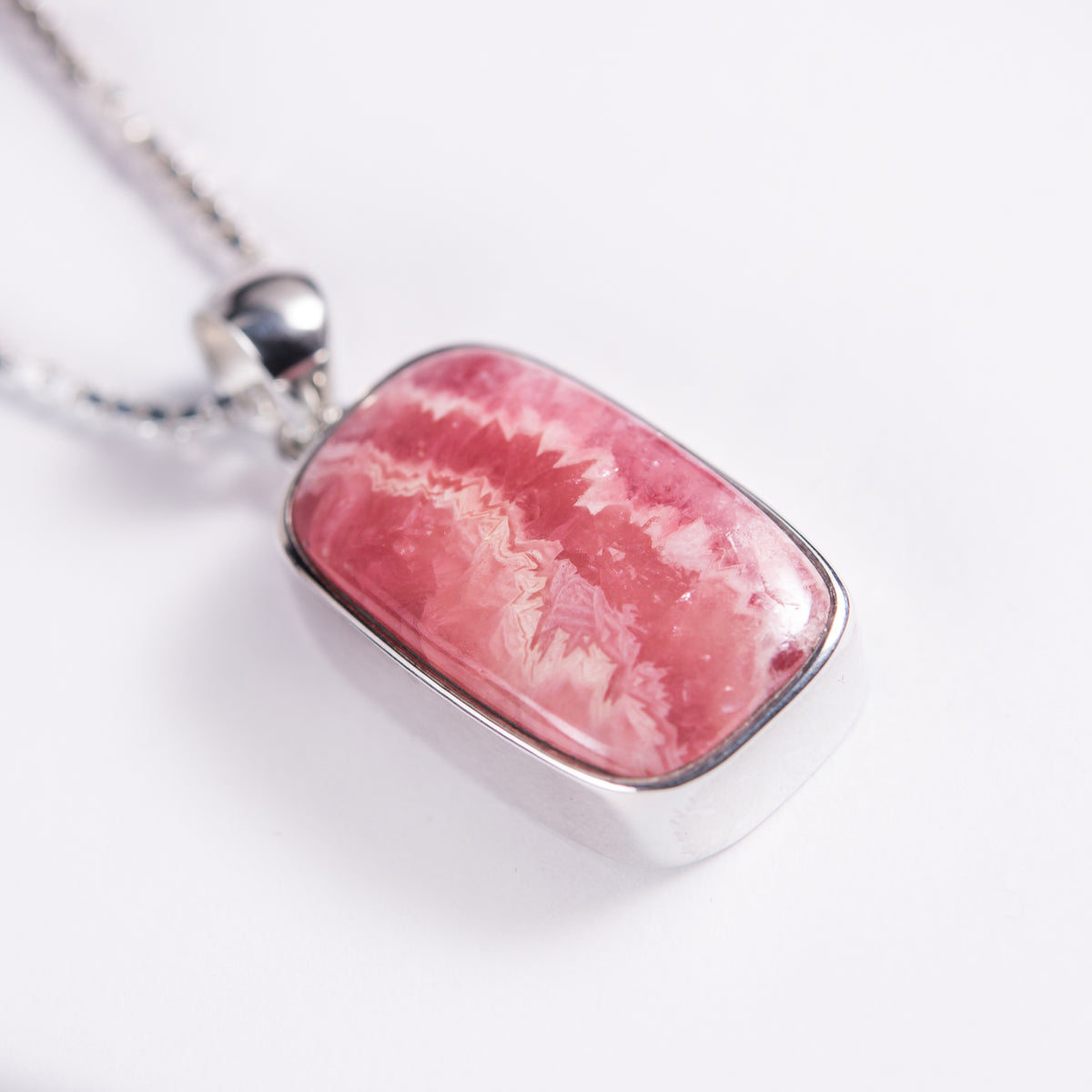 Rhodochrosite Small Sterling Silver Pendant