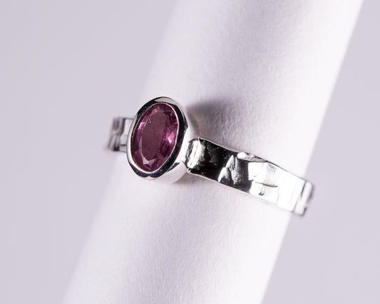 Pink Tourmaline Sterling Silver Ring Size 6 (BM602)