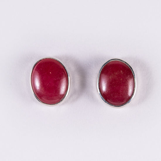 Rhodonite Medium Stud Earrings