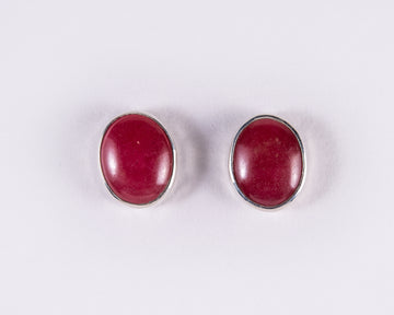 Rhodonite Medium Stud Earrings
