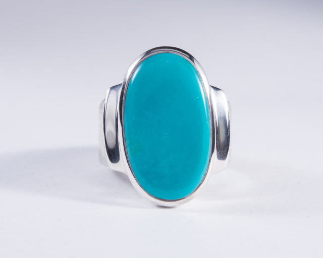 Kingman Mine Turquoise Sterling Silver Ring S7 (AH770)