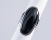 Black Tourmaline Sterling Silver Ring Size 10 (AH772)