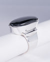 Black Tourmaline Sterling Silver Ring Size 10 (AH772)