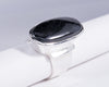 Black Tourmaline Sterling Silver Ring Size 10 (AH772)