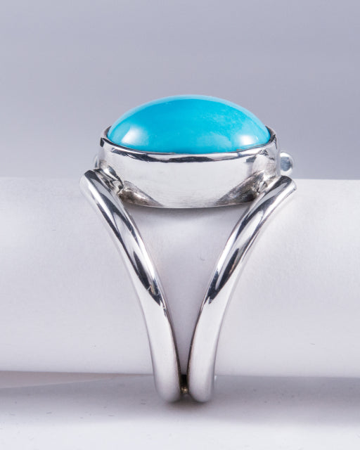 Kingman Mine Turquoise Sterling Silver Ring S8 (AH769)
