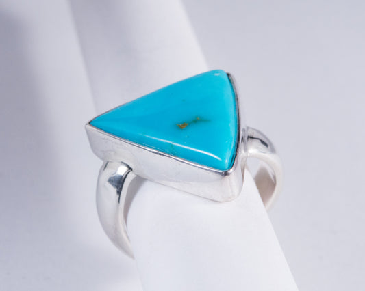 Kingman Mine Turquoise Sterling Silver Ring S7 (AH768)