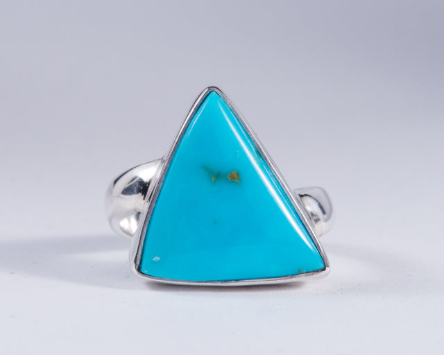 Kingman Mine Turquoise Sterling Silver Ring S7 (AH768)