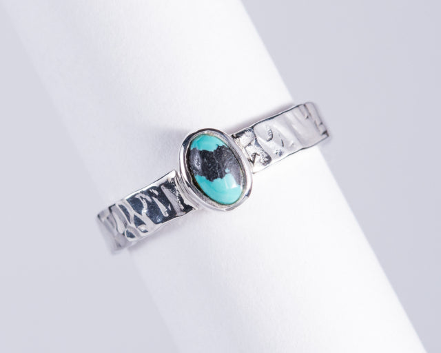 Kingman Mine Turquoise Sterling Silver Ring S6 (AH763)
