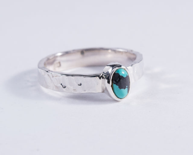 Kingman Mine Turquoise Sterling Silver Ring S6 (AH763)