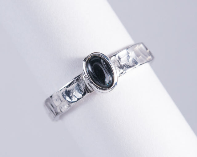 Blue Tourmaline Sterling Silver Ring Size 6 (AH739)