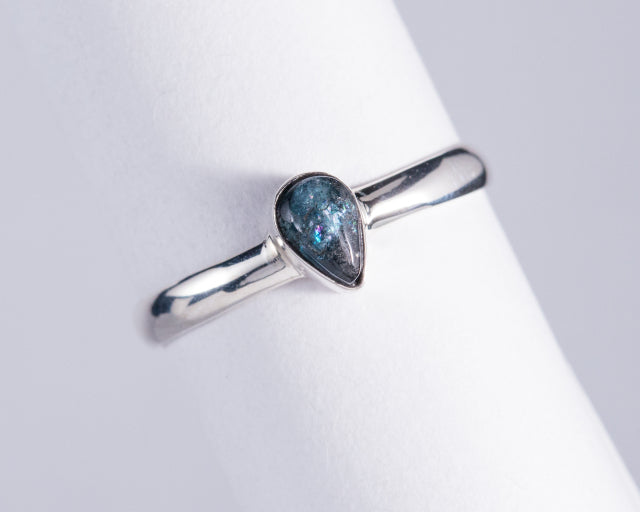 Blue Tourmaline Sterling Silver Ring Size 6 (AH762)