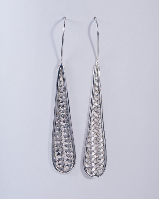 Woven Sterling Silver Drop Earrings (AH725)