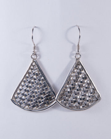 Woven Sterling Silver Drop Earrings (AH726)