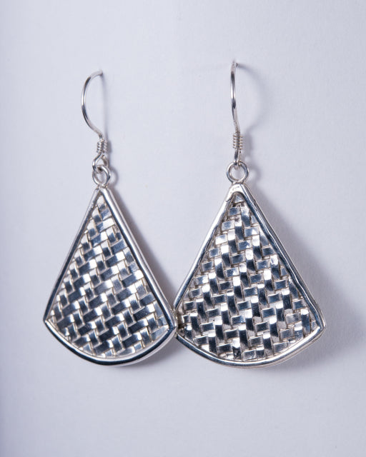 Woven Sterling Silver Drop Earrings (AH726)