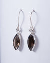 Smokey Quartz Sterling Silver Faceted Earrings (AH722)
