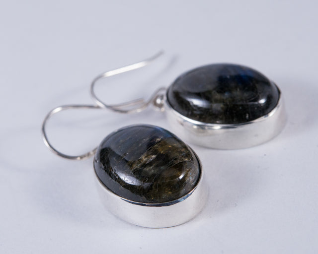 Labradorite Sterling Silver Earrings (AH710)