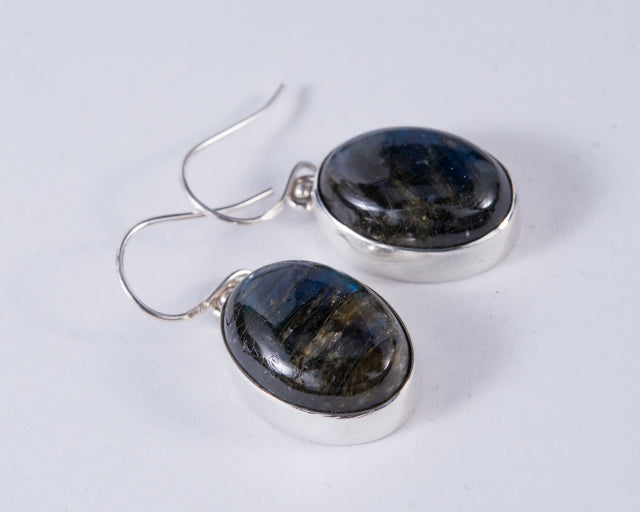 Labradorite Sterling Silver Earrings (AH710)