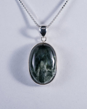 Seraphinite Sterling Silver Pendant (AH874)