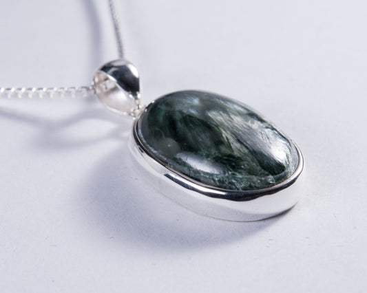 Seraphinite Sterling Silver Pendant (AH874)