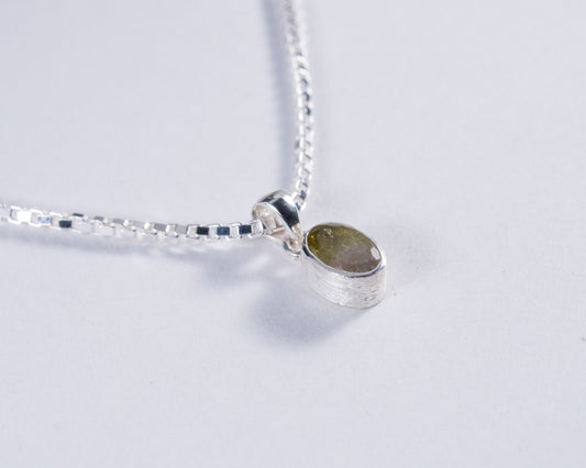 Multi Colored Tourmaline Sterling Silver Pendant (AH882)
