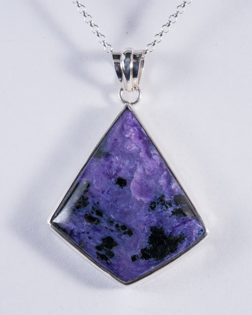 Charoite XLarge Sterling Silver Pendant (AH822)