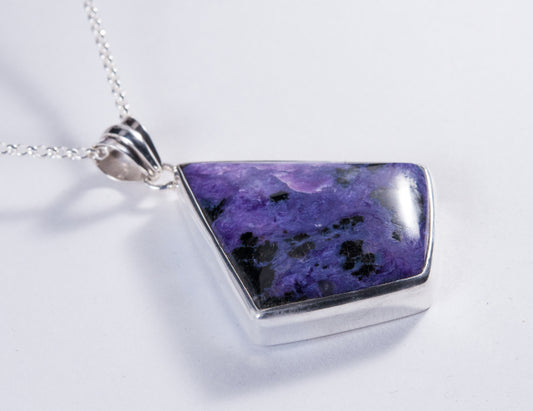 Charoite XLarge Sterling Silver Pendant (AH822)
