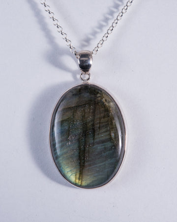Labradorite Sterling Silver Pendant (AH929)