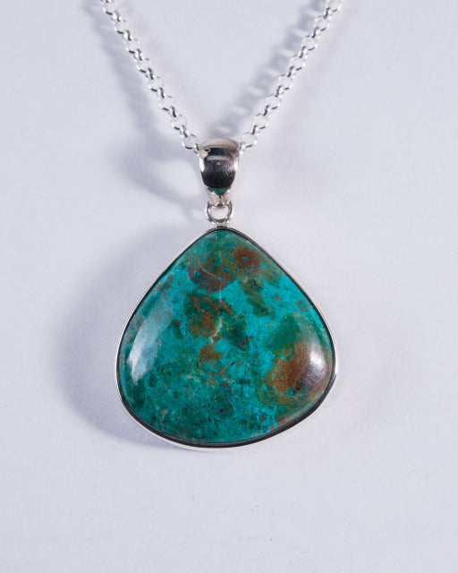 Chrysocolla Sterling Silver Pendant (AH926)