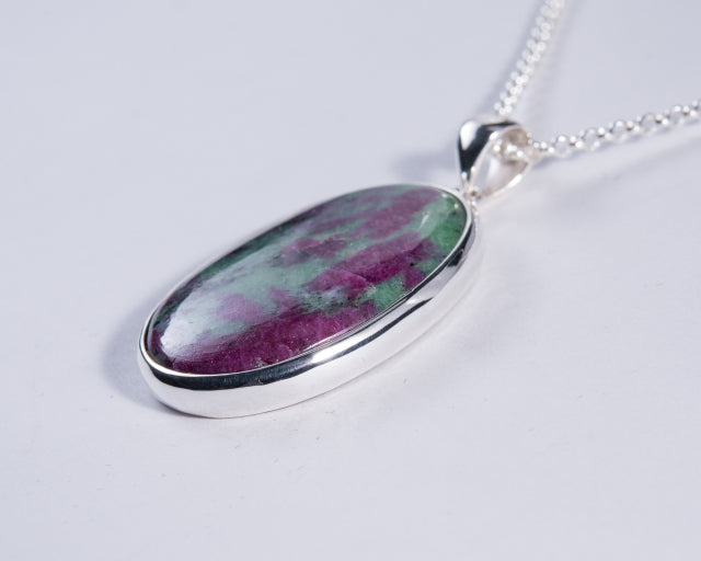 Ruby Zoisite Sterling Silver Pendant (AH869)