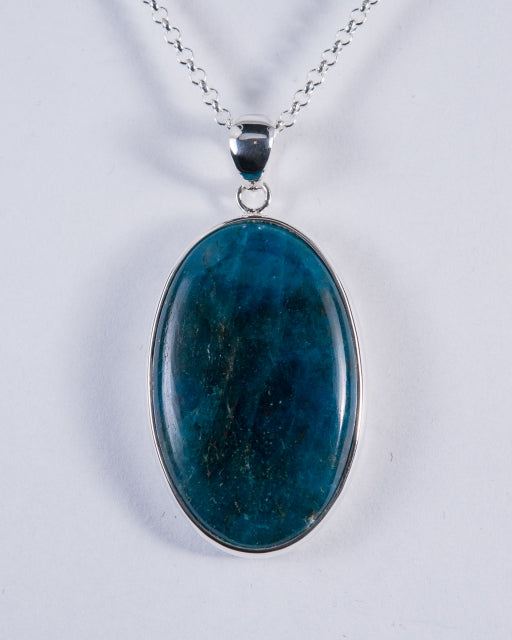Blue Apatite Sterling Silver Pendant (AH839)
