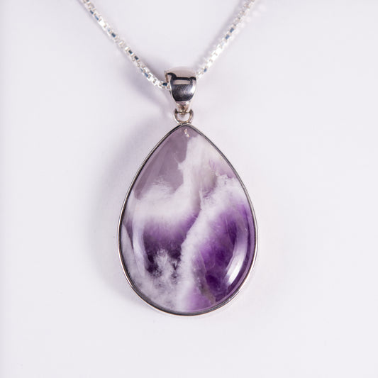 Chevron Amethyst Sterling Silver Pendant