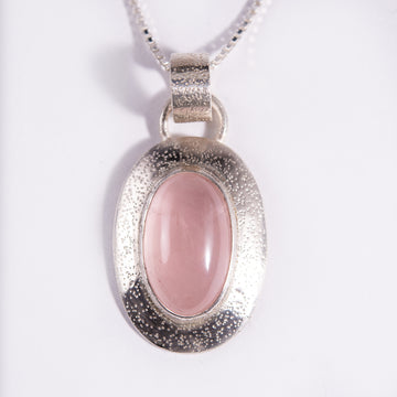 Rose Quartz Sterling Silver Pendant (S583)