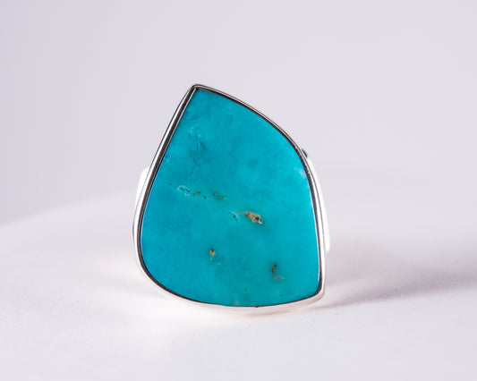 Kingman Mine Turquoise XLarge Sterling Silver Ring S8
