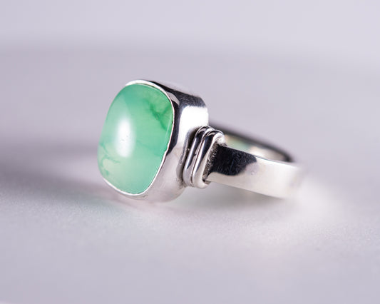 Australian Chrysoprase Sterling Silver Ring S6