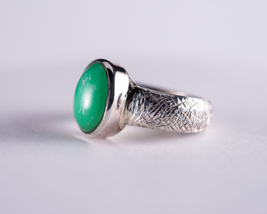 Australian Chrysoprase Sterling Silver Ring S6 (S676)
