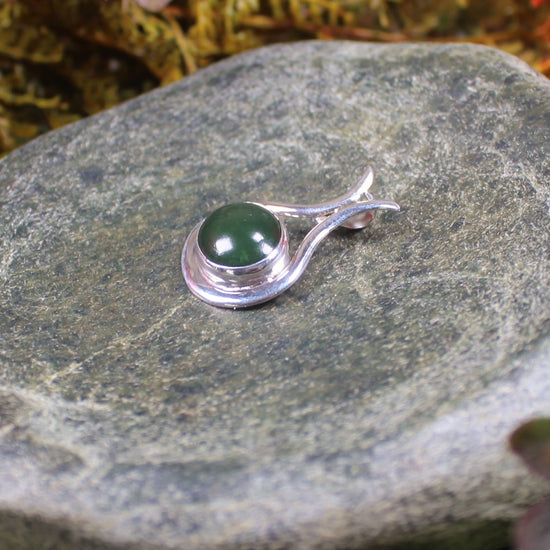 Greenstone Pendant carved from Kawakawa Pounamu and set in sterling silver- NZ Greenstone