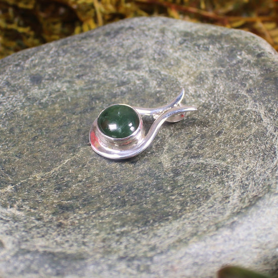 Greenstone Pendant carved from Kawakawa Pounamu and set in sterling silver- NZ Greenstone
