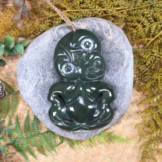 Hei Tiki carved from Kawakawa Pounamu - NZ Greenstone